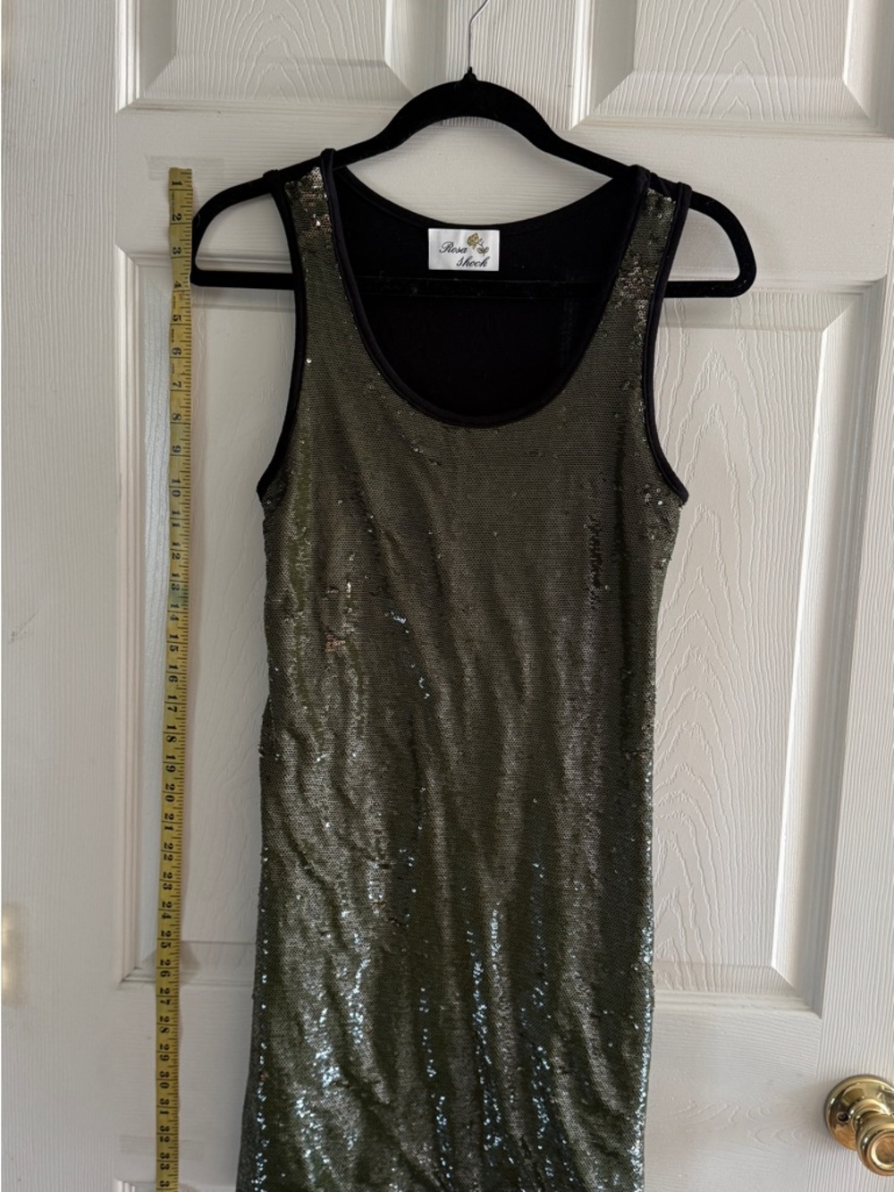 Rosa Clara Olive Sequin Mini Dress